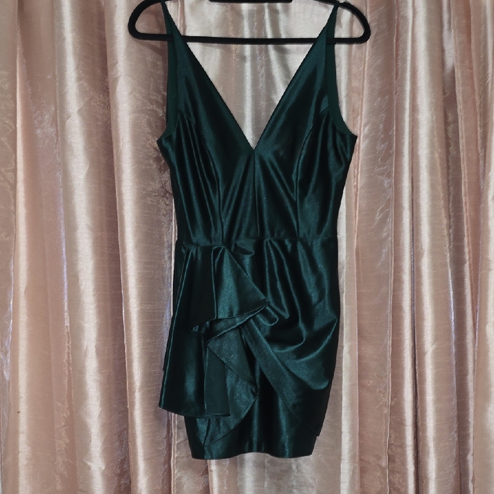 Blondie Nites Deep Green Mini Dress